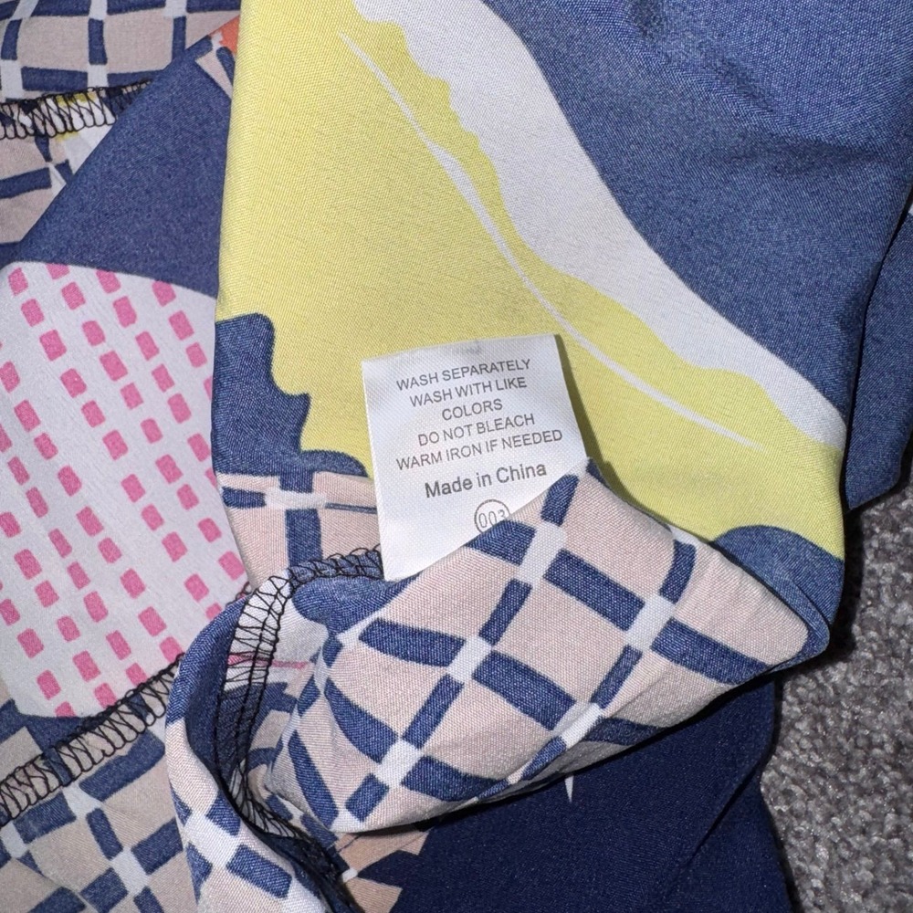 Women's Colorful Vibrant Tropical & Geometric Checkered Pattern Tunic Dress 2XL - Picture 9 of 12